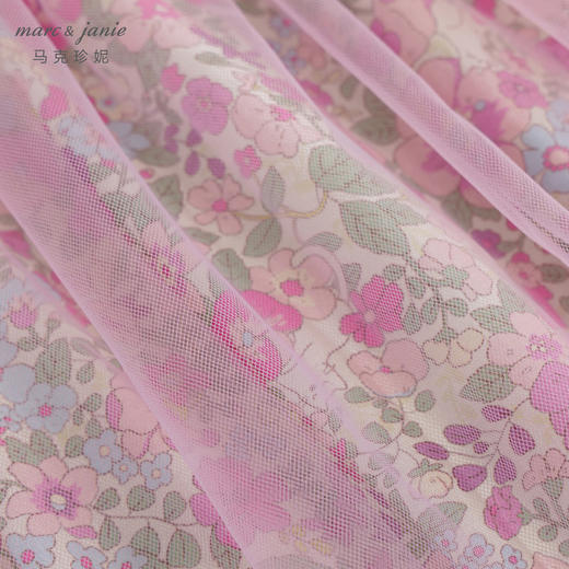 马克珍妮女宝宝粉紫花园网纱吊带连体衣婴儿哈衣夏装新款240708 商品图3