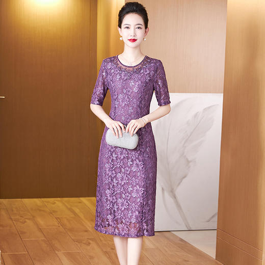 简约高档刺绣平时可穿宴会晚礼服裙LC2368 商品图0