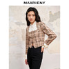 MAXRIENY复古格纹缎面解构外套美拉德穿搭(货号:MC88JA505) 商品缩略图2