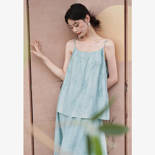 海边度假肌理提花清冷两件套女夏季竹子吊带搭半裙套装V1341232 商品图2