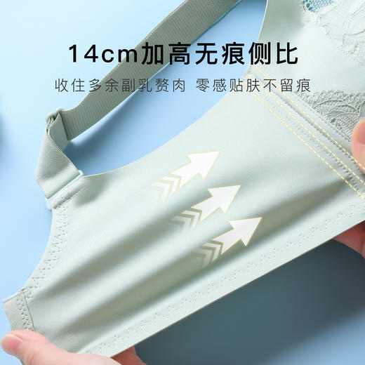 梦芭蒂双重聚拢小胸显大时尚蕾丝聚拢内衣双重侧收防下垂收副乳8904风恋紫色 商品图3