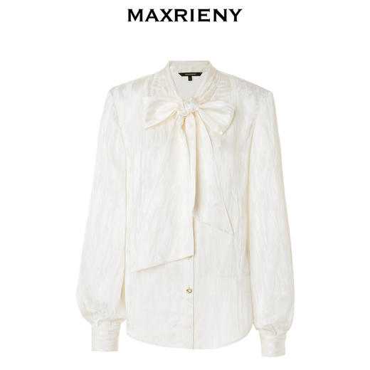 【商场同款-新春系列春日银柳】MAXRIENY松弛感廓形醋酸提花上衣(货号:MC88TP780) 商品图4