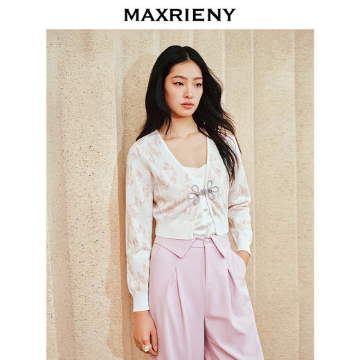 MAXRIENY新中式手工盘扣外套2024春款新品复古外搭披肩截短上衣女(货号:MS85JA019) 商品图2