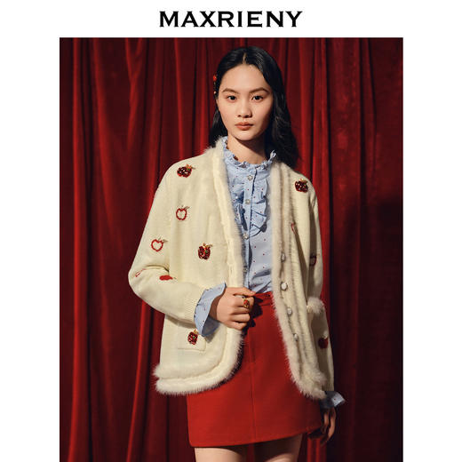 【商场同款】MAXRIENY苹果钉珠外套精致复古感苹果毛织钉珠外套(货号:MC88JA763) 商品图2