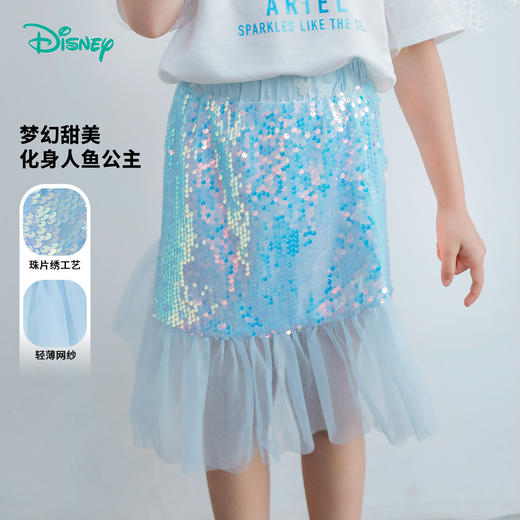 迪士尼童装女童短袖连衣裙夏季中小童卡通包包裙子 商品图7