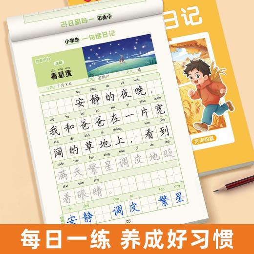 小学生写日记（一句话+一段话+一整篇）和一段话作文练字帖全套四本写作练字两不误 商品图6