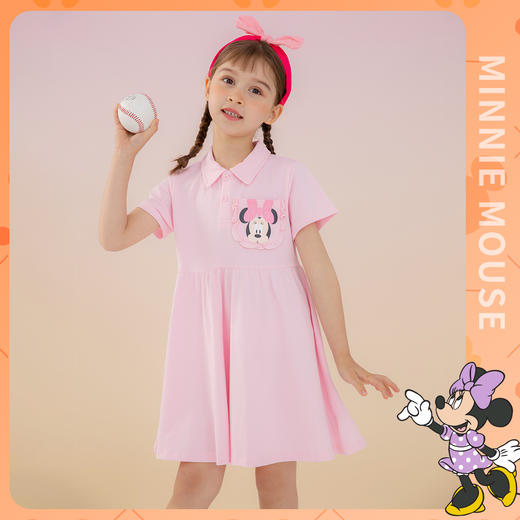 迪士尼童装女童短袖连衣裙夏季中小童卡通包包裙子 商品图3