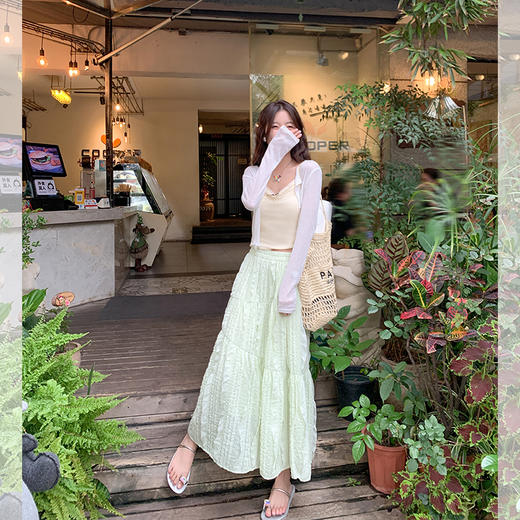 <曾小咸推荐>新品最最最后一波现货！卖完下架不再补！微信粉丝打折价！ 【夏季微风】淡绿色半身裙 日常189.99 立减100 秒杀89.99！！ 商品图1