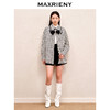 MAXRIENY名媛千金小香风翻领衬衫式外套黑白格纹大衣格雷系穿搭(货号:MS88JA522) 商品缩略图1