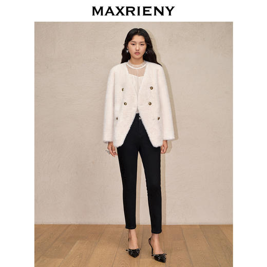 MAXRIENY蝴蝶结修身弹力铅笔裤23秋冬新款小脚裤女(货号:MC88PA785) 商品图0