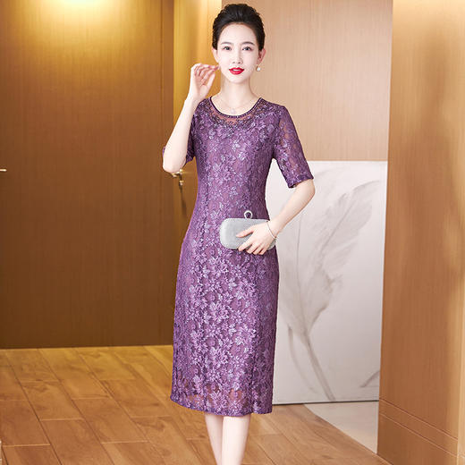 简约高档刺绣平时可穿宴会晚礼服裙LC2368 商品图1