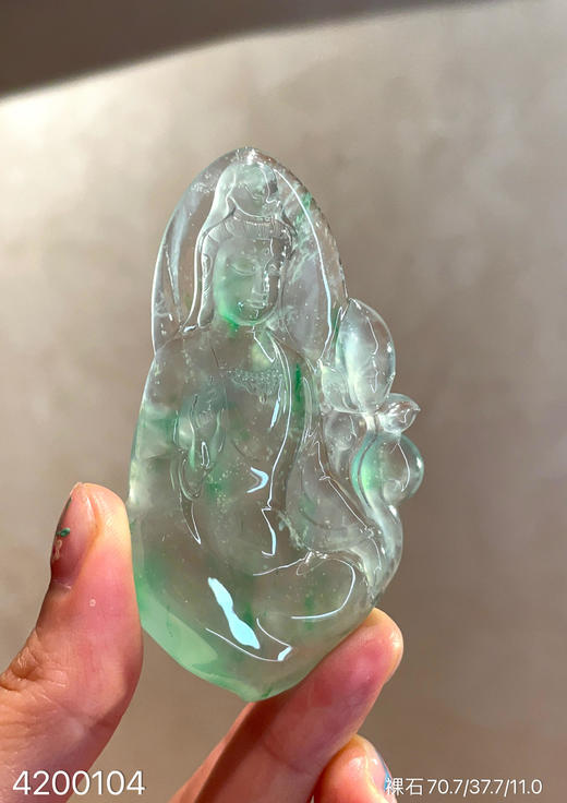 玻璃种飘翠观音裸石【4200104】具体价格微信咨询 商品图2