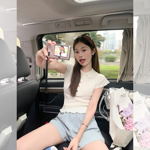 <曾小咸推荐> 【糖豆甜心】彩色纽扣短袖 商品图1