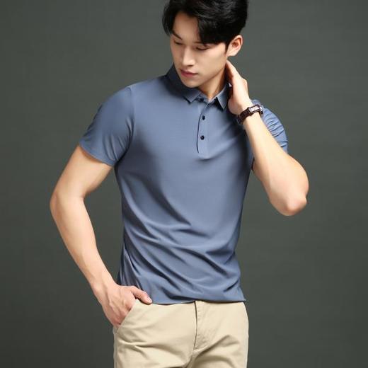 【男女款夏季冰丝polo衫】经典立领 高弹透气 吸湿速干 垂感免烫 舒适亲肤 商品图2
