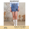 MAXRIENY精致复古氛围感蝴蝶结开叉牛仔半裙秋季牛仔短裙(货号:MS88SK555) 商品缩略图0