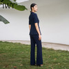 IWY/高端藏青色西装套装短袖职业西付外套商务干练微喇裤装两件套C13208+P33208 商品缩略图3
