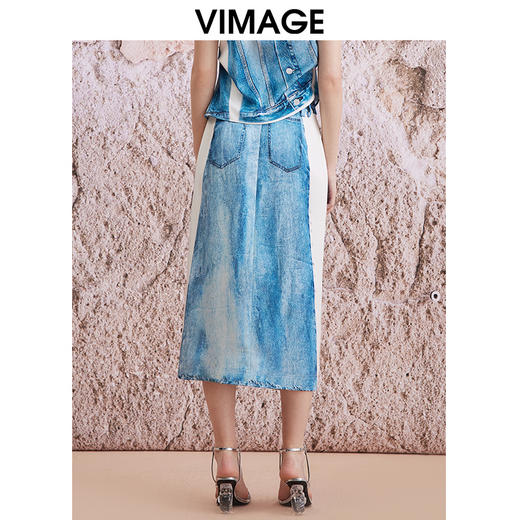 VIMAGE纬漫纪夏季新款设计感高腰显瘦时尚通勤半身裙V2106720 商品图5