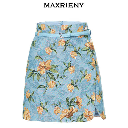 【商场同款】MAXRIENY欧式复古扶桑花提花半裙23秋冬新款直筒短裙(货号:MC88SK541) 商品图4
