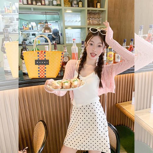 <曾小咸推荐> 【韩系画报】波点半裙+吊带开衫 商品图3