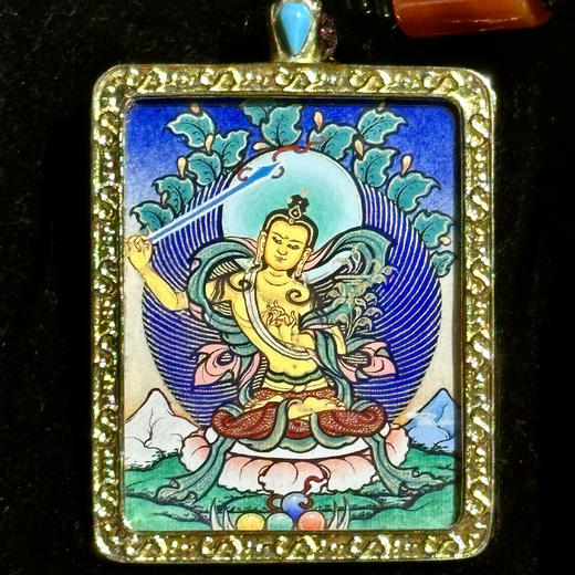 彩唐《文殊菩萨》唐卡佛牌 商品图0