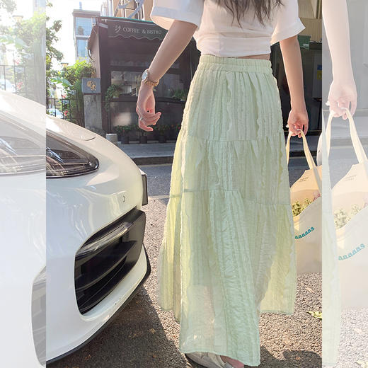<曾小咸推荐>新品最最最后一波现货！卖完下架不再补！微信粉丝打折价！ 【夏季微风】淡绿色半身裙 日常189.99 立减100 秒杀89.99！！ 商品图4