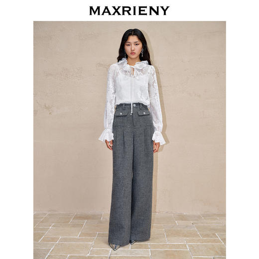 【商场同款-新春系列琉璃玉龙】MAXRIENY浪漫宫廷复古感提花上衣(货号:MC88TP784) 商品图2