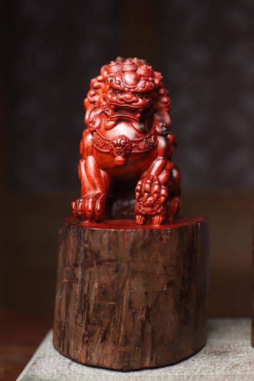 精雕狮子°拆房老料摆件（对） 商品图7