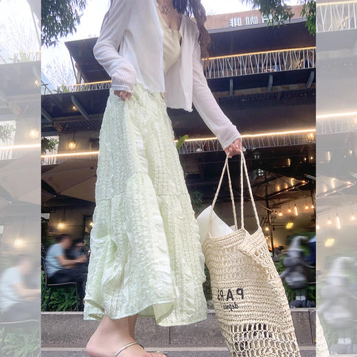 <曾小咸推荐>新品最最最后一波现货！卖完下架不再补！微信粉丝打折价！ 【夏季微风】淡绿色半身裙 日常189.99 立减100 秒杀89.99！！ 商品图3