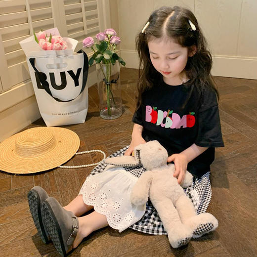 【59.9任选2件 单拍不发】男童女童潮牌洋气棉质短袖t恤夏装新款中大童圆领打底衫儿童休闲上衣_ym 商品图6