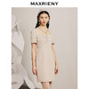 【商场同款】MAXRIENY复古简约通勤风燕麦色烫钻连衣裙春(货号:MC88DR090) 商品缩略图1
