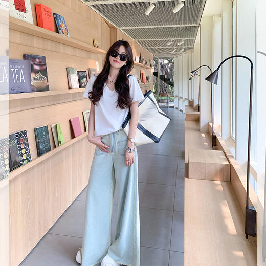 <曾小咸推荐> 【韩范欧尼】大小版本V领短袖 商品图3