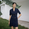 IWY/高端藏青色西装连衣裙女时尚设计感通勤白领上班修身职业裙子Q11255 商品缩略图0