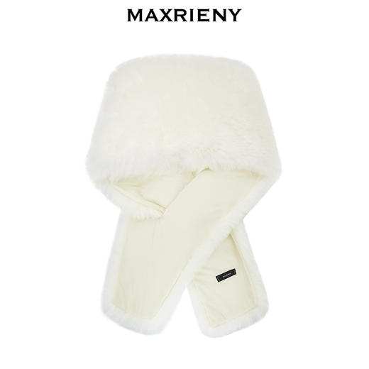 MAXRIENY米白色围巾毛绒围脖女冬季毛茸茸保暖脖套(货号:MC87SC751) 商品图1