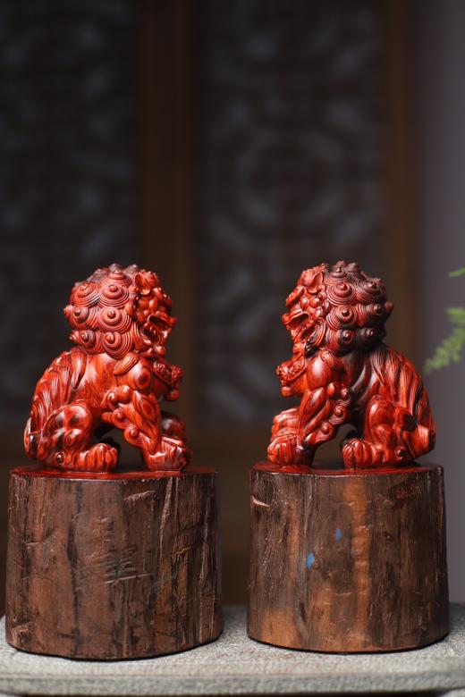 精雕狮子°拆房老料摆件（对） 商品图3