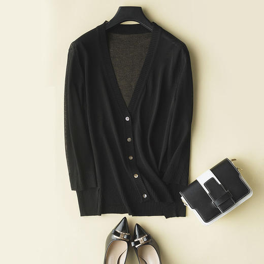 春夏新款大码针织开衫上衣短款冰丝衣女薄款防晒外套宽松空调衫 商品图2