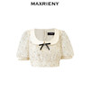MAXRIENY精致复古黑白波点泡泡袖2024新款上衣女(货号:MS85TP052) 商品缩略图4