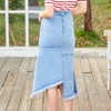 欧芮儿2019秋装新显瘦牛仔半身裙女修身中长裙复古不规则A字裙 商品缩略图3