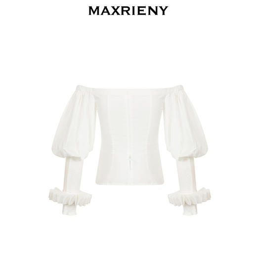 MAXRIENY一字肩吊带雪纺衫秋季上衣泡泡袖(货号:MC87TP600) 商品图1