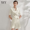 IWY/夏杏色职业连衣裙女短袖设计感修身西装裙播音面试正装美容院Q11255 商品缩略图0