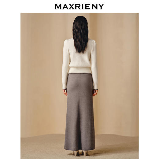 【商场同款-新春系列琉璃玉龙】MAXRIENY直筒毛织半裙格雷系穿搭(货号:MC88SK818) 商品图3