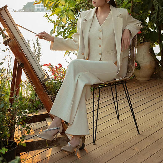 裁缝学苑AS235三件套装春季女西装马甲裤子纸样女装通勤上衣打板 商品图1