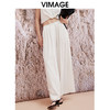 VIMAGE纬漫纪夏季新款气质高级感白色高腰显瘦阔腿长裤休闲裤V2105730 商品缩略图2