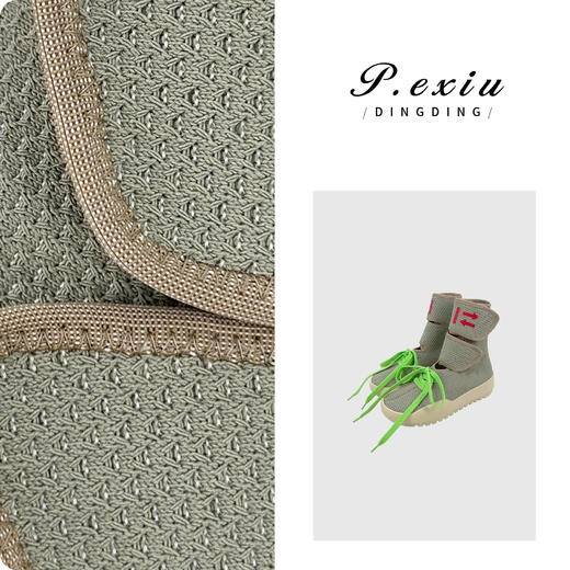 PanYiXiu/潘依绣欧美风设计款魔术贴系带高帮运动鞋 QL91001 商品图0