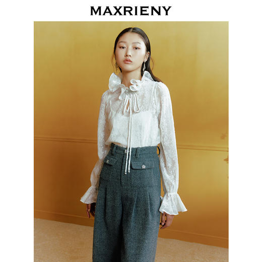 【商场同款-新春系列琉璃玉龙】MAXRIENY浪漫宫廷复古感提花上衣(货号:MC88TP784) 商品图1