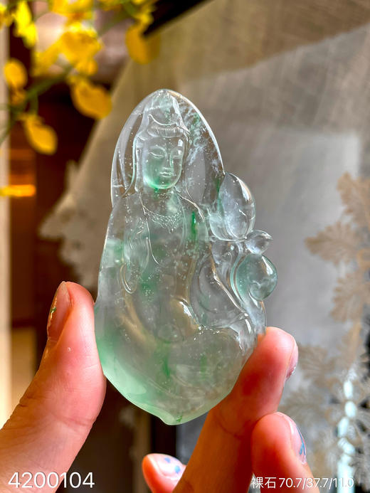 玻璃种飘翠观音裸石【4200104】具体价格微信咨询 商品图3