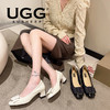 澳洲UGG头层羊皮 2024新款时尚方扣蝴蝶结 不累脚通勤小皮鞋 高跟鞋女 商品缩略图8