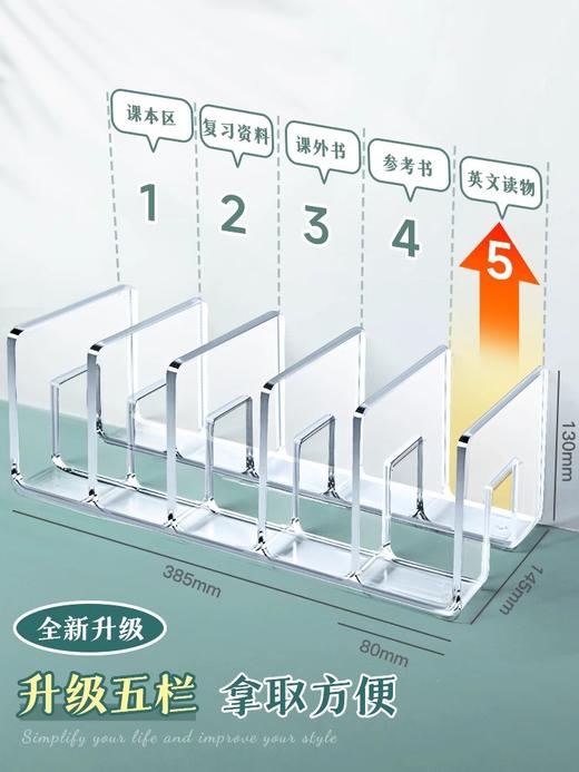 开学季福利！【升级加厚款】书立架阅读架书夹桌上书架桌面固定书本收纳神器置物架分隔板书本 商品图2