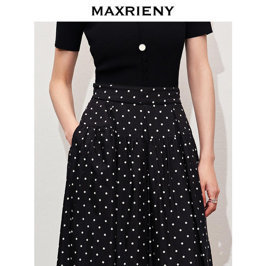 【黑白优雅主义-商场同款】MAXRIENY法式复古风情波点半裙A字裙子(货号:MC85SK059) 商品图2