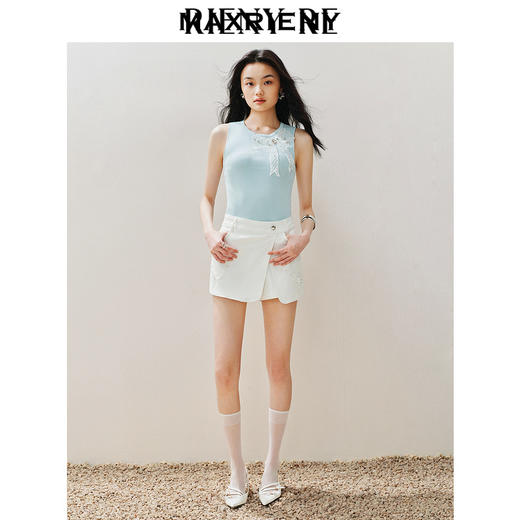 MAXRIENY精致复古感弹力牛仔短裤2024夏季新款休闲裤女热裤(货号:MS85PA011) 商品图1