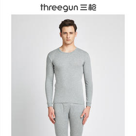 Threegun三枪 【新疆舒肤薄棉】圆领男士保暖内衣套装-23845D011